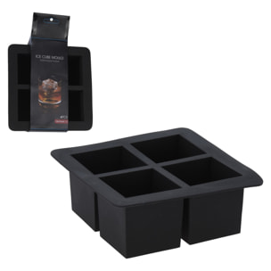 Bandeja de cubitos de hielo gris de tpe para bebidas frías capacidad para 4 cubitos 16x16x6cm