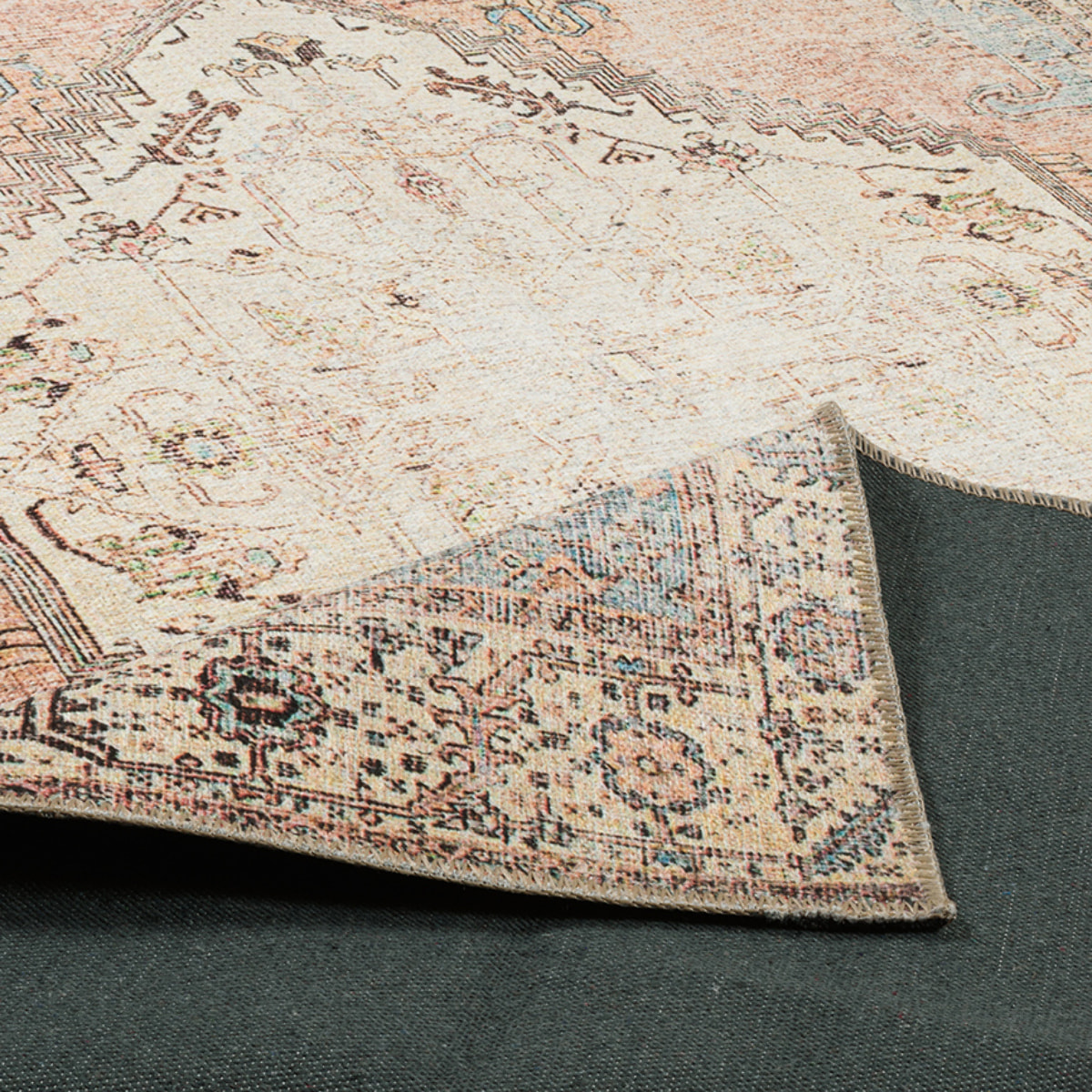 Carry - tapis d'orient style vintage lavable en machine à 30°c, multicolore