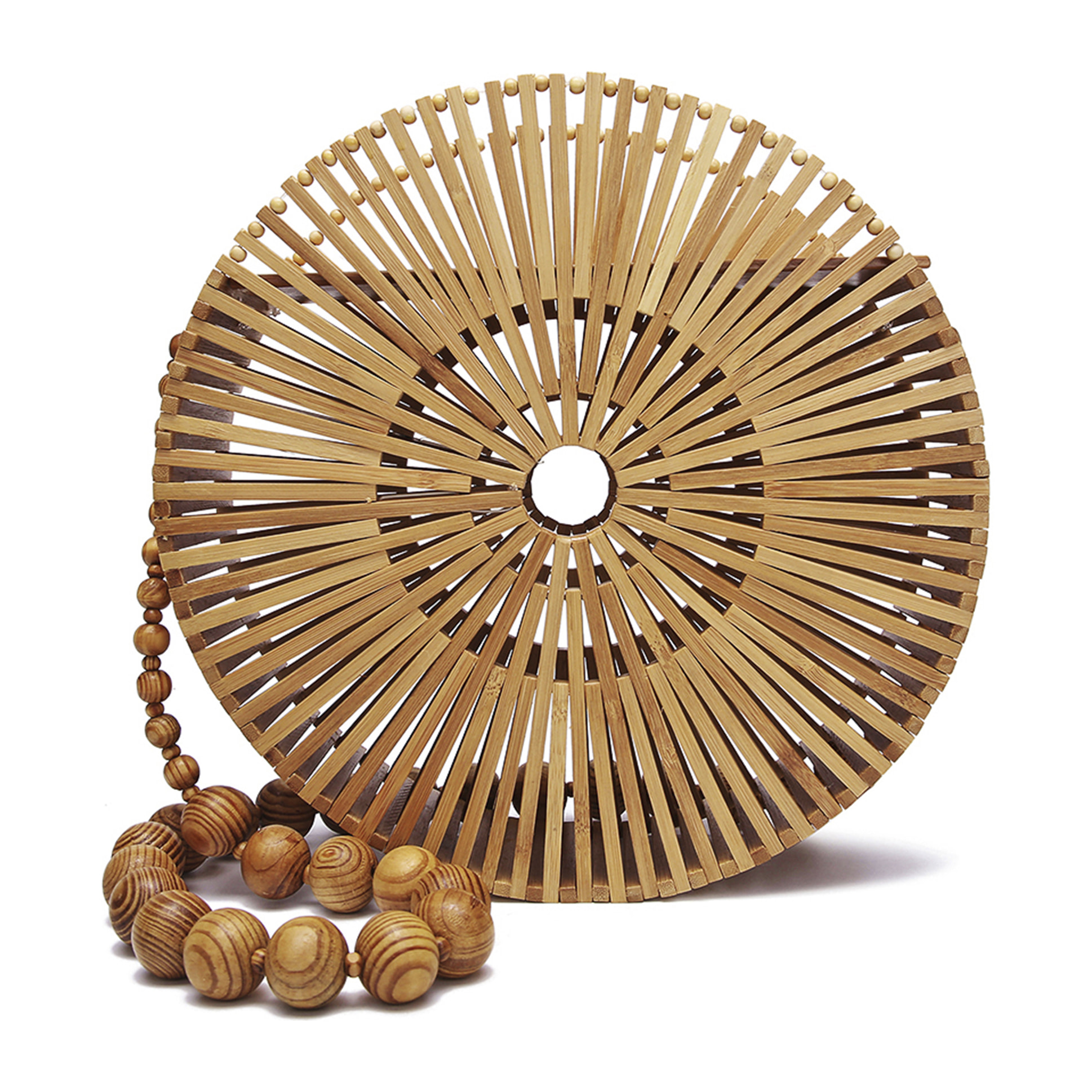 Zovencedo borsa a tracolla in legno di bambù.