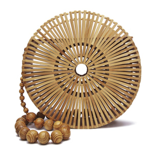 Zovencedo borsa a tracolla in legno di bambù.