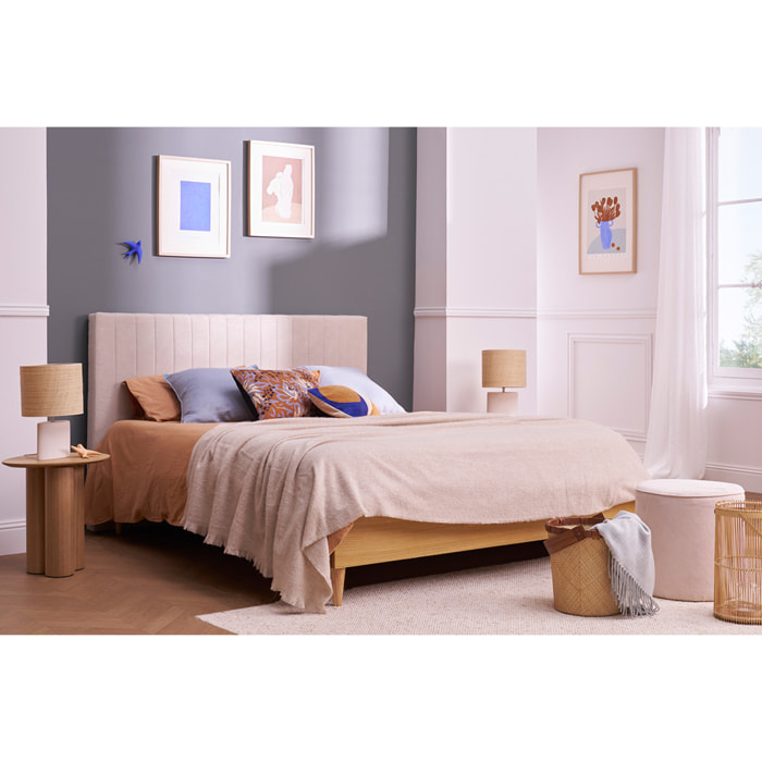 Tête de lit en tissu beige L170 cm NEHA