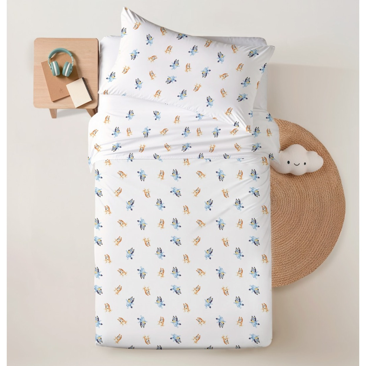 Sábana encimera BLUEY + funda almohada 45x125