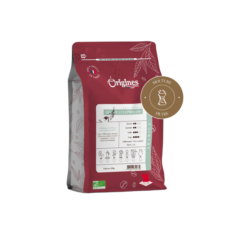 Café Bio Déca Waterprocess - Blend Pur Arabica - Moulu filtre 250g