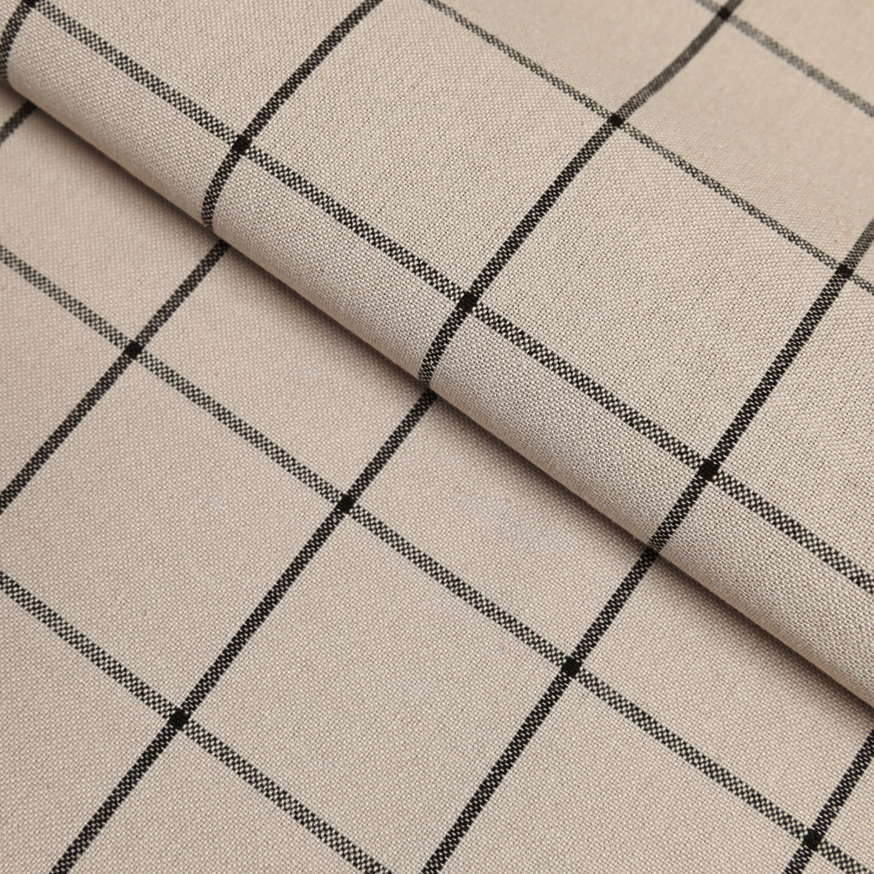 Torchon de cuisine en coton à motif carreaux - Beige