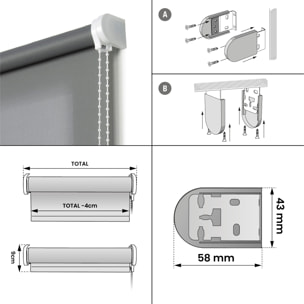 Store Tamisant ROLL-UP Gris asphalte