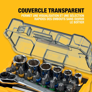 Coffret de 24 pièces avec douilles et embouts 25 mm - DEWALT - DT71516-QZ