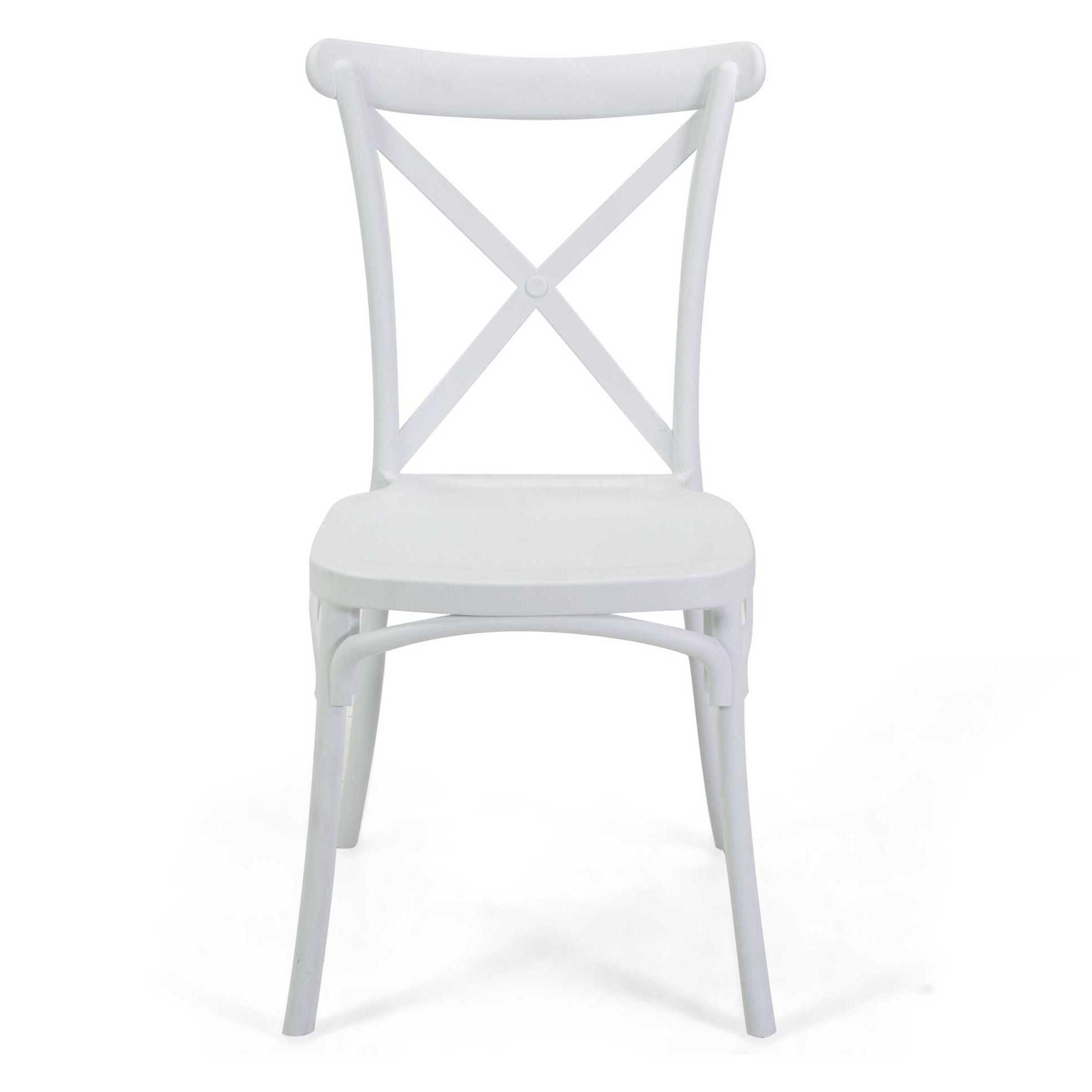 Sedia cross Vacchetti in plastica bianca cm47x51h45,5/90