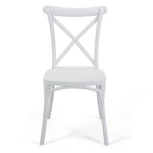 Sedia cross Vacchetti in plastica bianca cm47x51h45,5/90