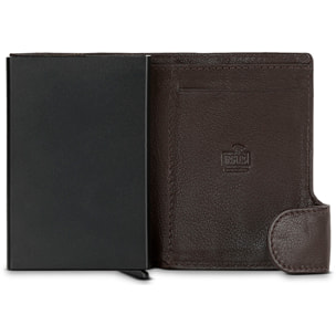 Cartera Tarjetero Hombre Billetera Piel Fina, Cómoda Y Ligera Para Tarjetas De Crédito. Carcasa Metálica Con Capacidad Para 7 Tarjetas Fundas Capa Protección Rfid