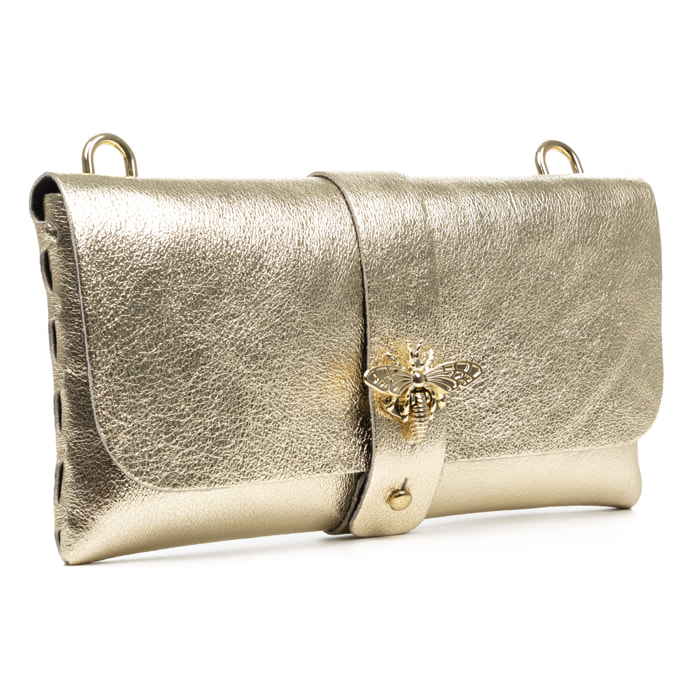 Amaseno borsa a tracolla donna. Pelle autentica Camoscio Laccato.