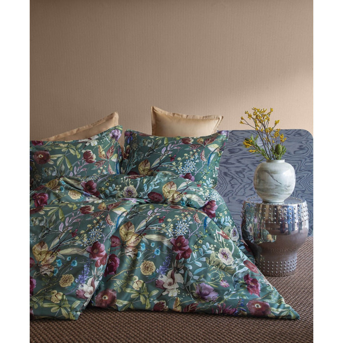 Parure housse de couette et taies oreiller 100% Satin de Coton imprimé