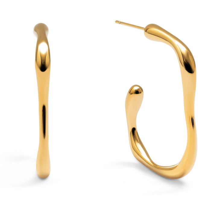 Pendientes Vento Acero Baño Oro