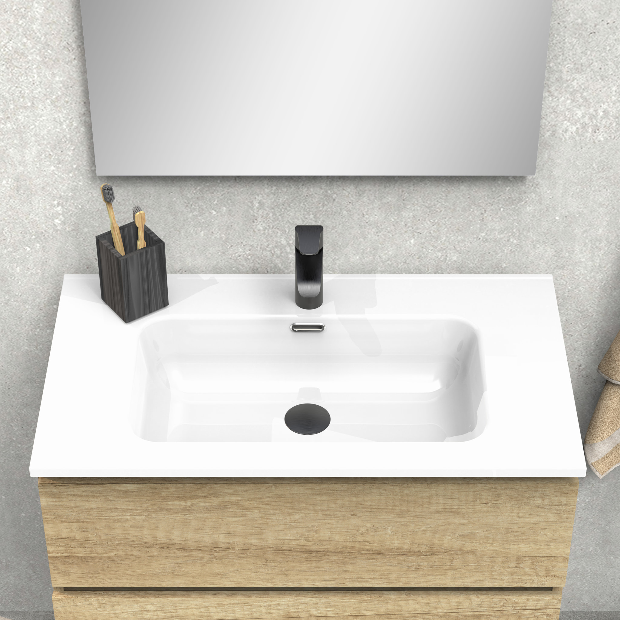 Conjunto de baño IRONA 3C, 70cm, incluye lavabo y espejo