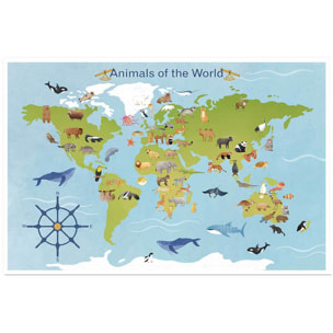 Affiche enfant animaux du monde  Affiche seule