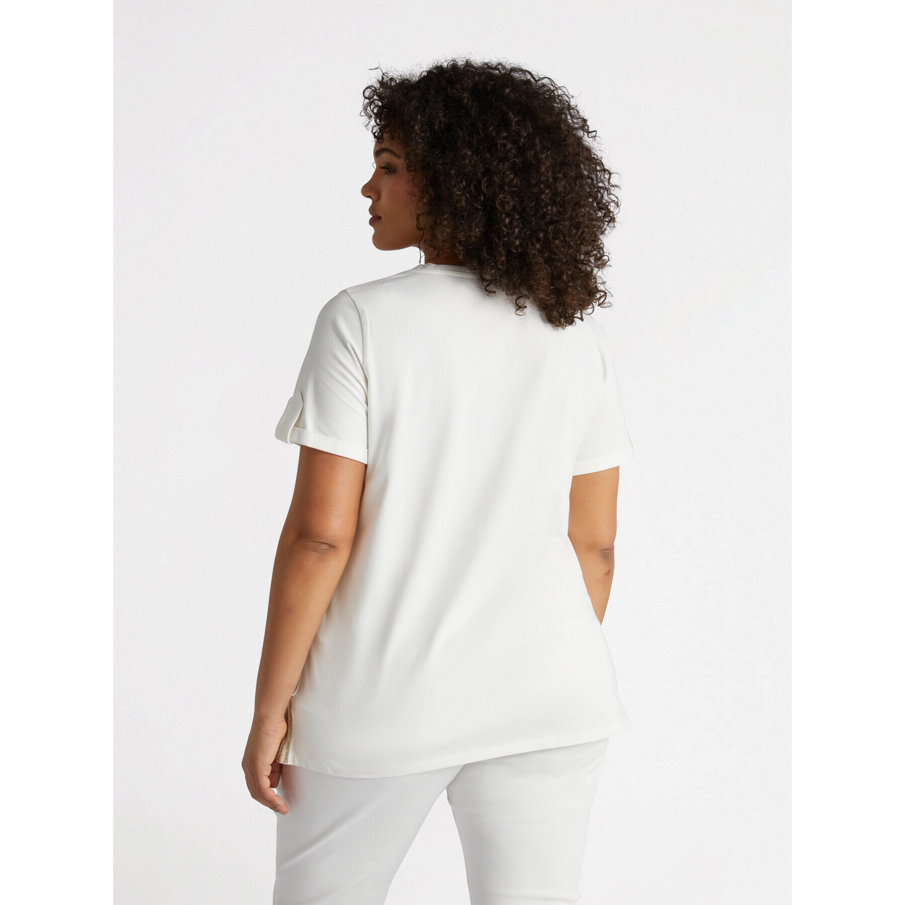 Fiorella Rubino - Camiseta con inscripción de cuerda - Blanco