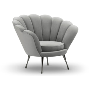 Fauteuil "Kingston" en velours gris foncé
