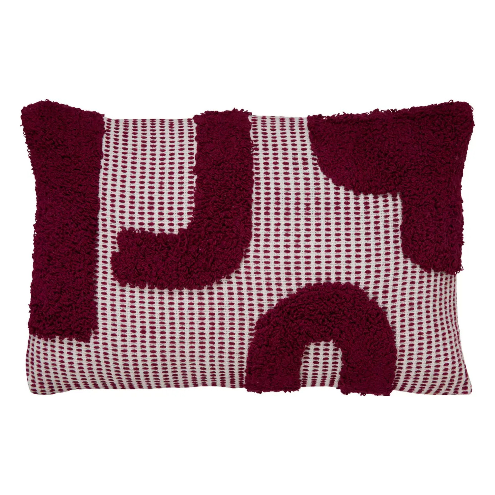 Coussin "Poppy" coton tufté violet 58x38cm