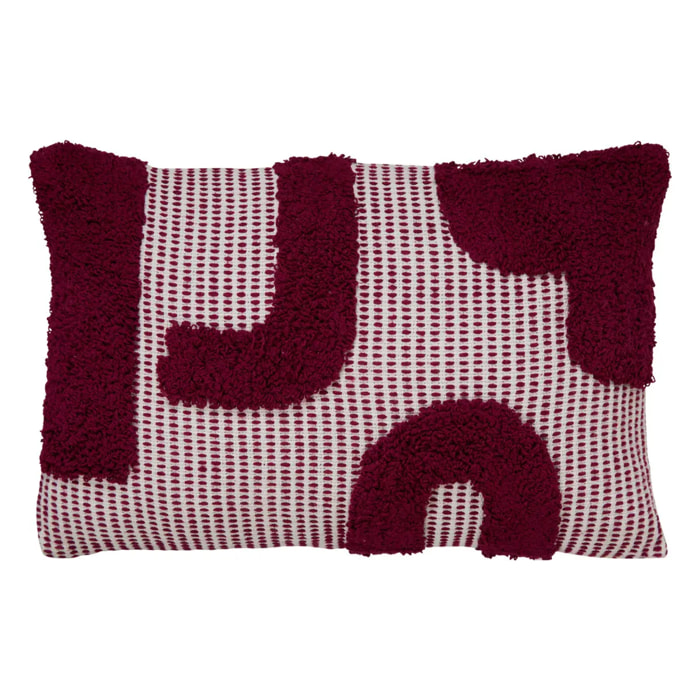 Coussin "Poppy" coton tufté violet 58x38cm