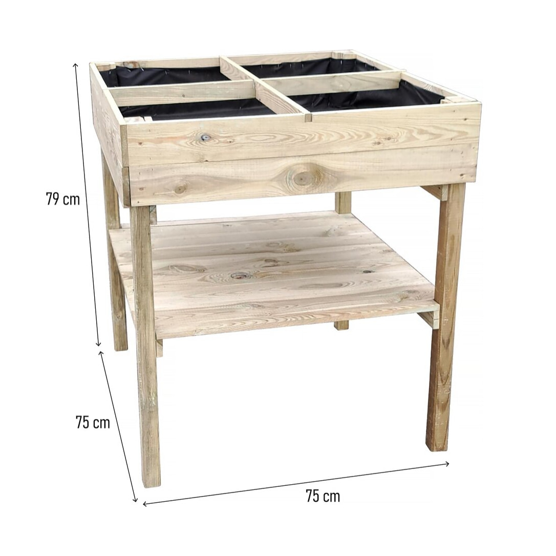 Carré potager "Naturalia" surélevé en bois  - 80 x 80  x 100 cm