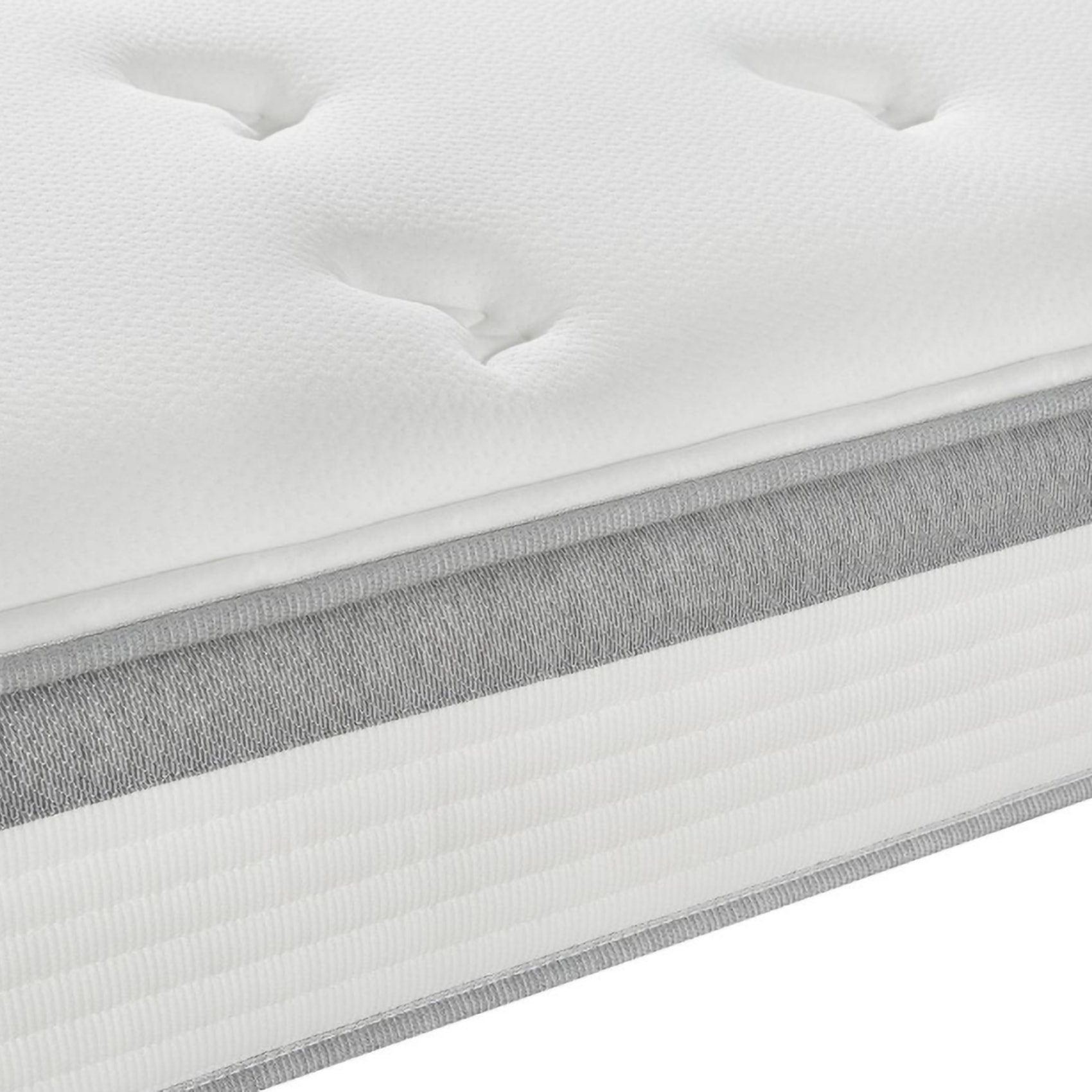 Matelas à ressorts ensachés de 25 cm en mousse - Blanc