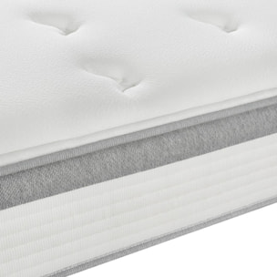 Matelas à ressorts ensachés de 25 cm en mousse - Blanc