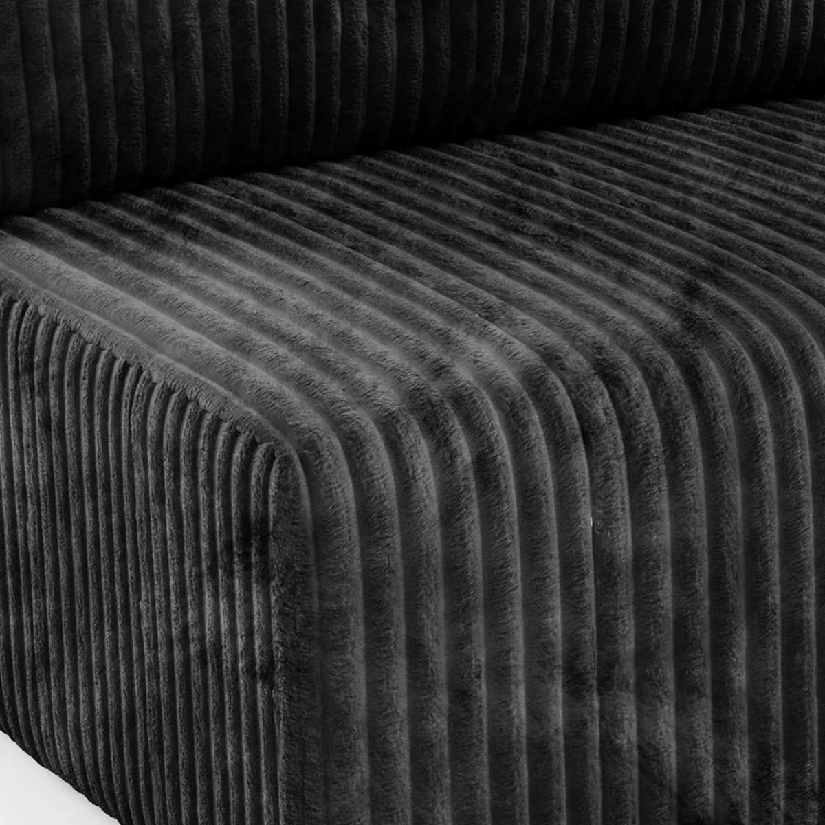 ELIOR - Canapé d'angle convertible modulable 4 places côtelé gris foncé