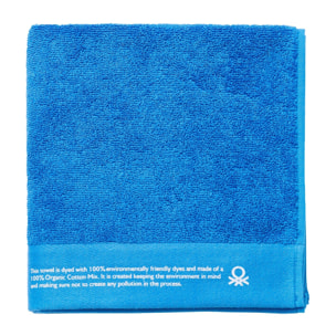 Set de 3 toallas (90x150cm + 50x90cm + 70x140cm) en Algodón orgánico 450GSM color Azul Benetton