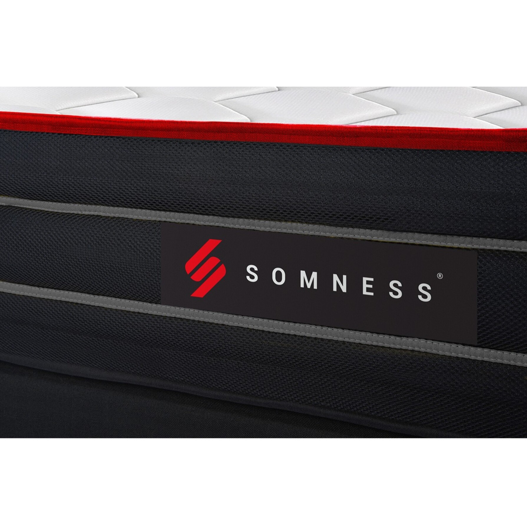 Pack matelas BOOST + sommier noir + Couette + 2 oreillers