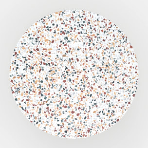 Table d'appoint ronde en terrazzo et métal vert kaki D44 cm - Daphné