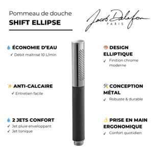 Douchette 2 jets Shift Ellipse noir et chrome