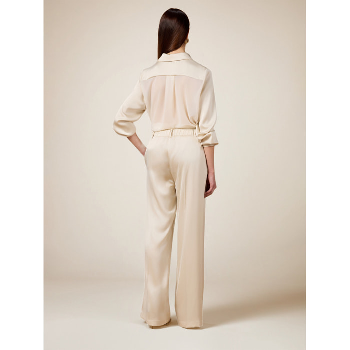 Oltre - Pantalones palazzo - Blanco