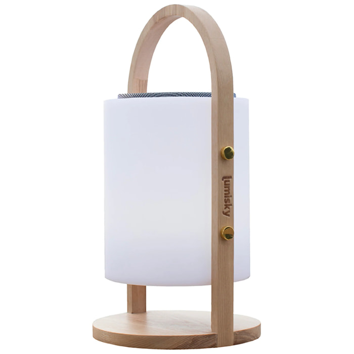 Lampe enceinte bluetooth sans fil WOODY PLAY H37CM
