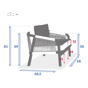 Fauteuil de salon de jardin Papouasie Acacia