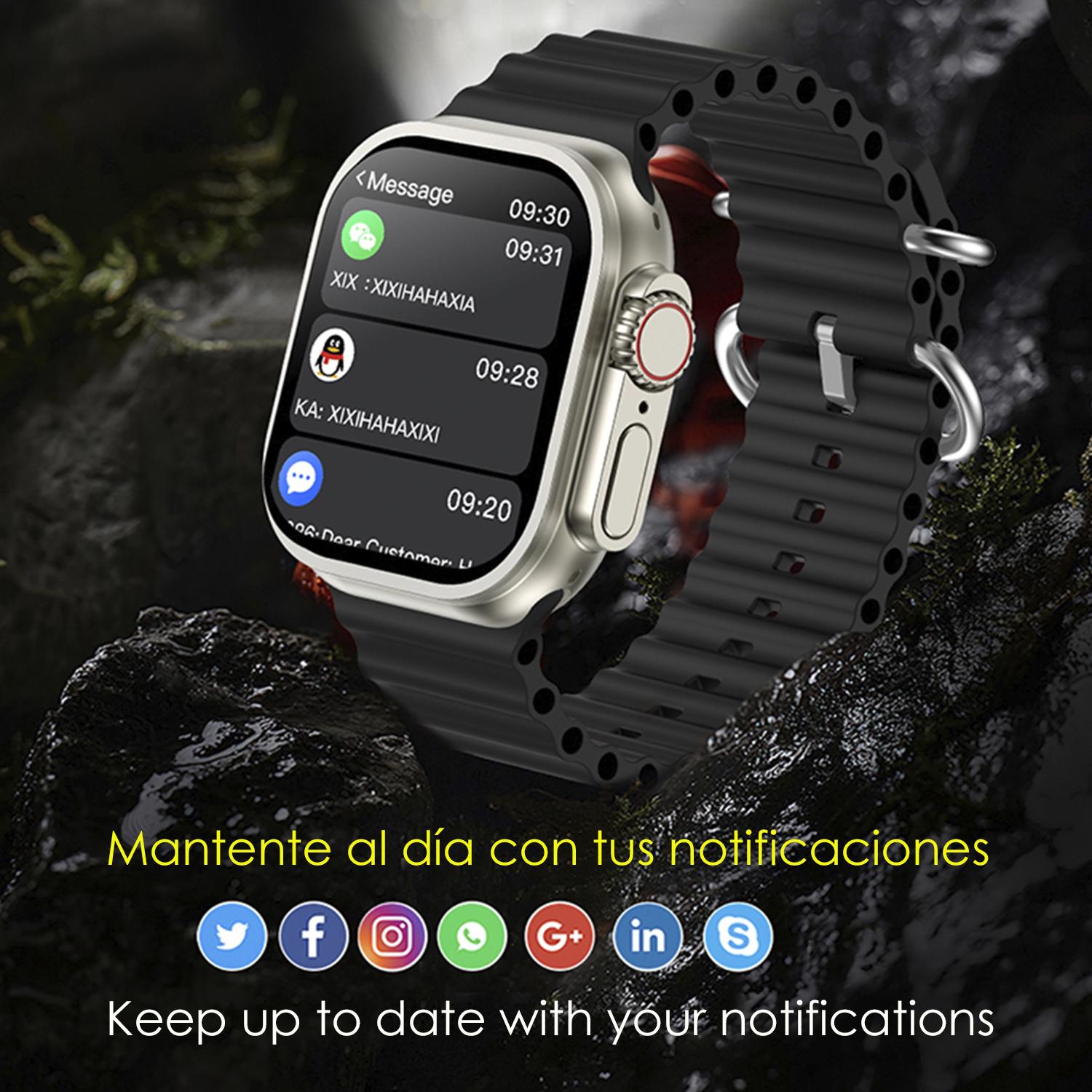 DAM Smartwatch Z87 Ultra triple pulsera. Funciones outdoor, llamadas BT, notificaciones push. Decenas de modos deportivos. 4,4x1,3x4,9 Cm. Color: Naranja