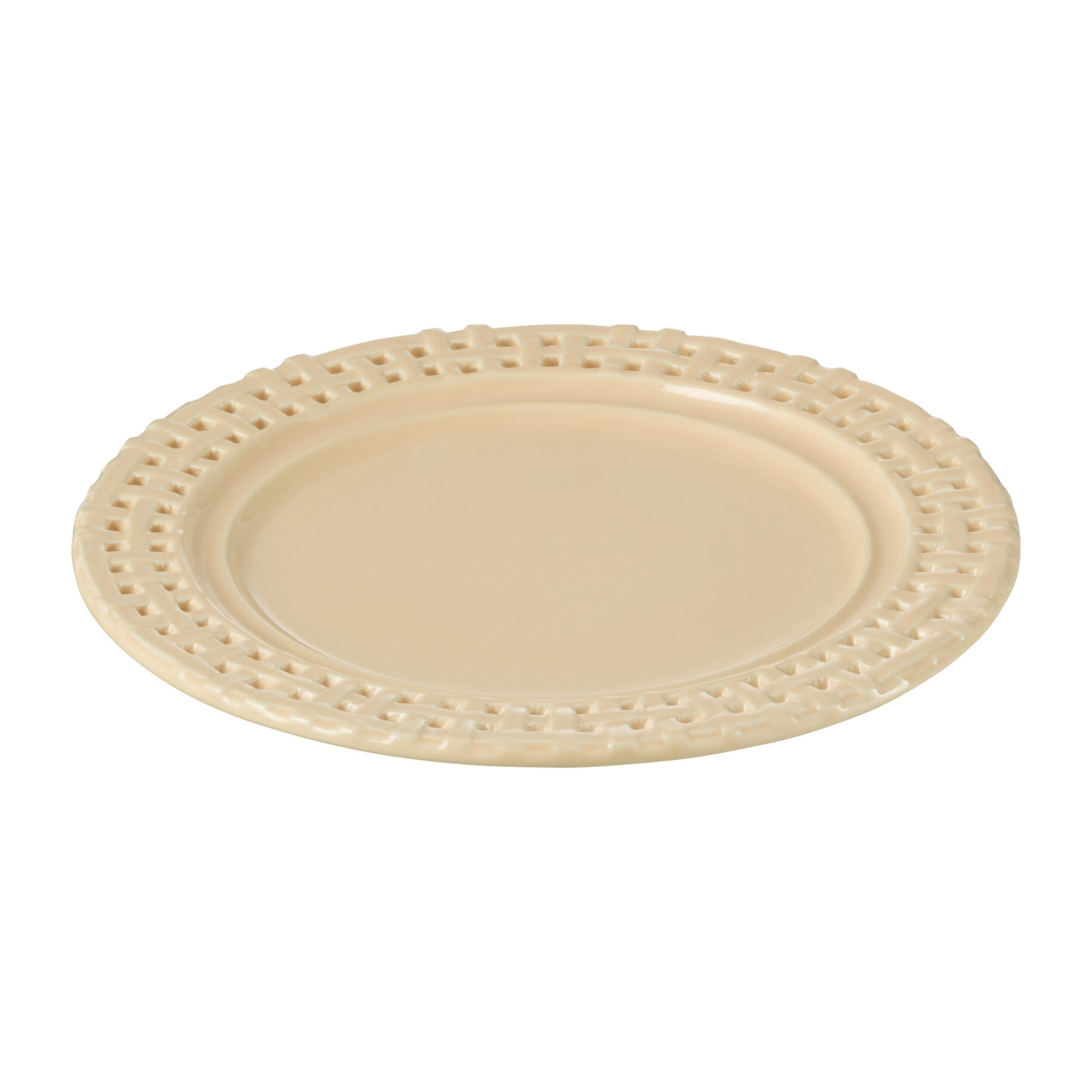 J-Line assiette Ronde - céramique - pêche - 4 pcs
