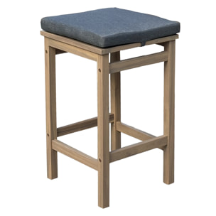Mange debout ARUBA en acacia 4 places - coussins gris