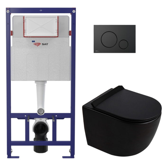 Pack WC bâti-support + WC suspendu sans bride Ceramia PixL avec abattant SoftClose + plaque (STECEPXBMT01-FR)