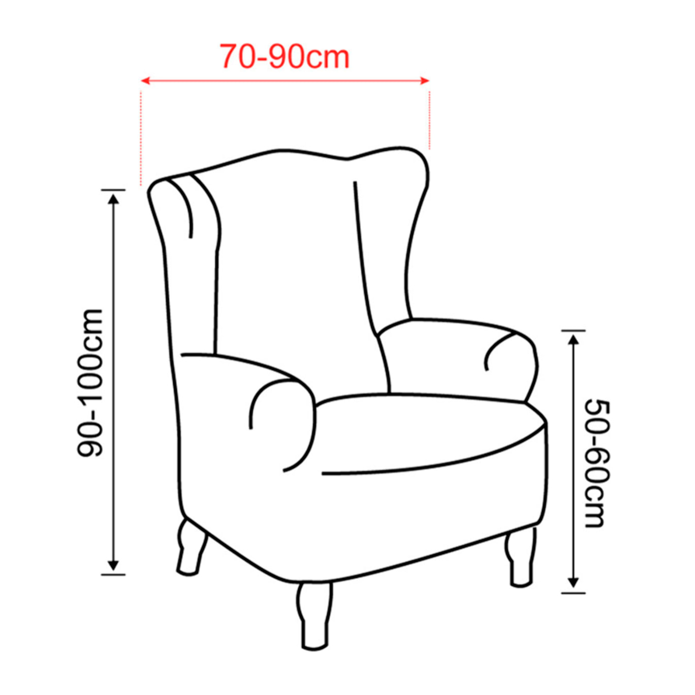 Funda de sillón orejero elástica INKA