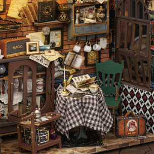 Cafetería Antigua. Maqueta 3D realista con gran detalle con cubierta antipolvo y luces led.