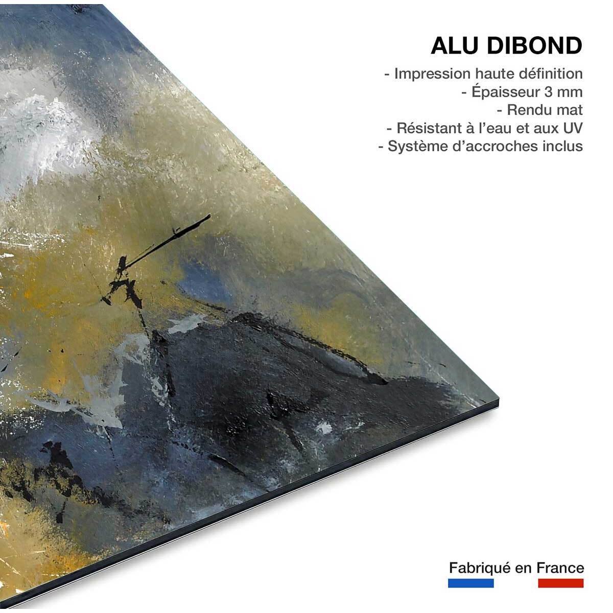 Tableau art abstrait nuances de gris Tableau alu Dibond