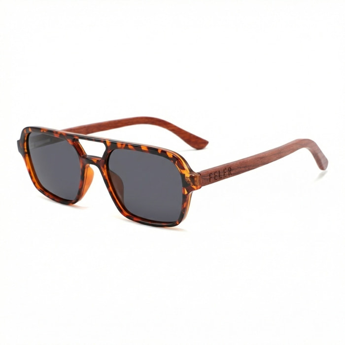 Gafas de Sol Feler 1539-7 Polarizadas de Madera Unisex 55 mm