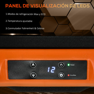 Outsunny Nevera Portátil Eléctrica 40L Refrigerador de Coche 12V/24V hasta -20„ƒ Mini Frigorífico con Compresor Pantalla LED Táctil para Hogar Camping Viajes Automóvil 58,7x36,5x43,8 cm Negro