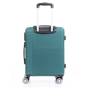 Set di 3 valigie trolley rigide ultraleggere, realizzate in ABS ad alta resistenza. Blocco numerico, 4 ruote girevoli a 360°.