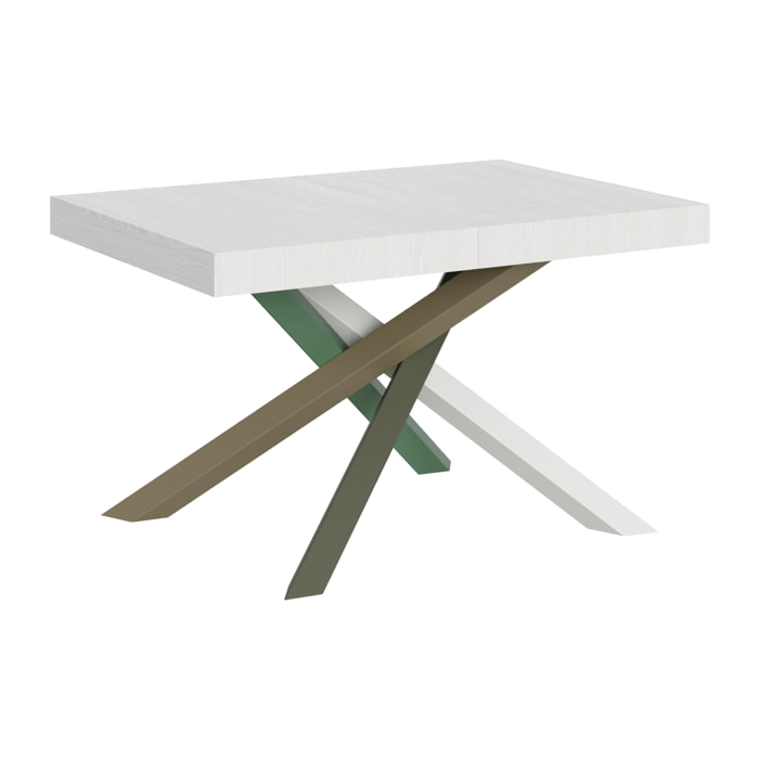 Table extensible 90x140/244 cm Volantis Frêne Blanc cadre 4/A