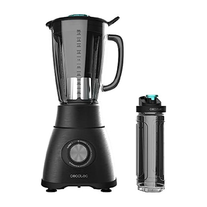 Cecotec Batidora de Vaso Power Black Titanium 2500MAX Go. 2500W Máxima Potencia