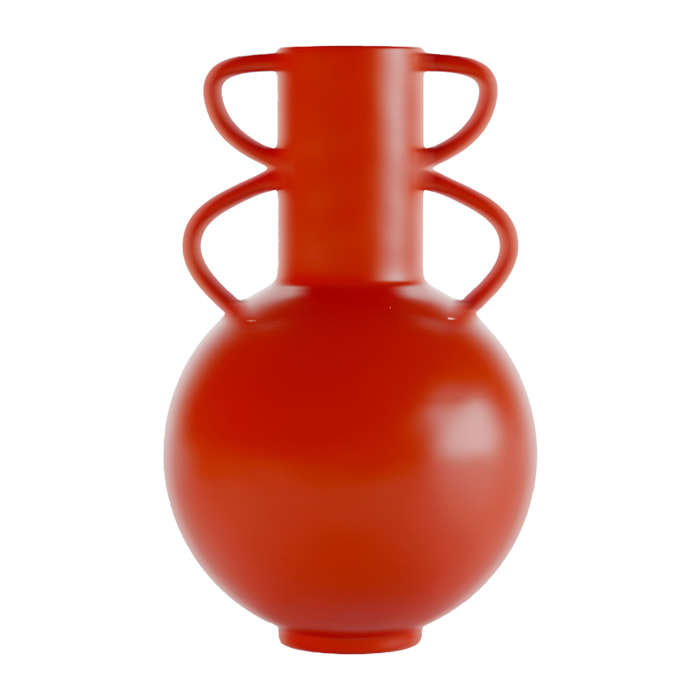 Vase amphore 4 poignées en céramique orange terracotta Florence