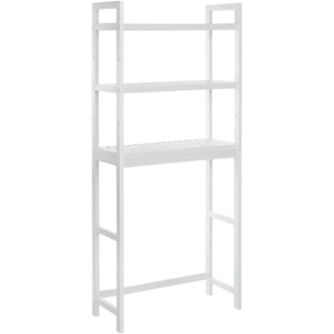 Scaffale salvaspazio da bagno in bambù bianco