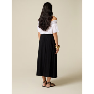 Oltre - Gonna lunga in viscosa - Negro