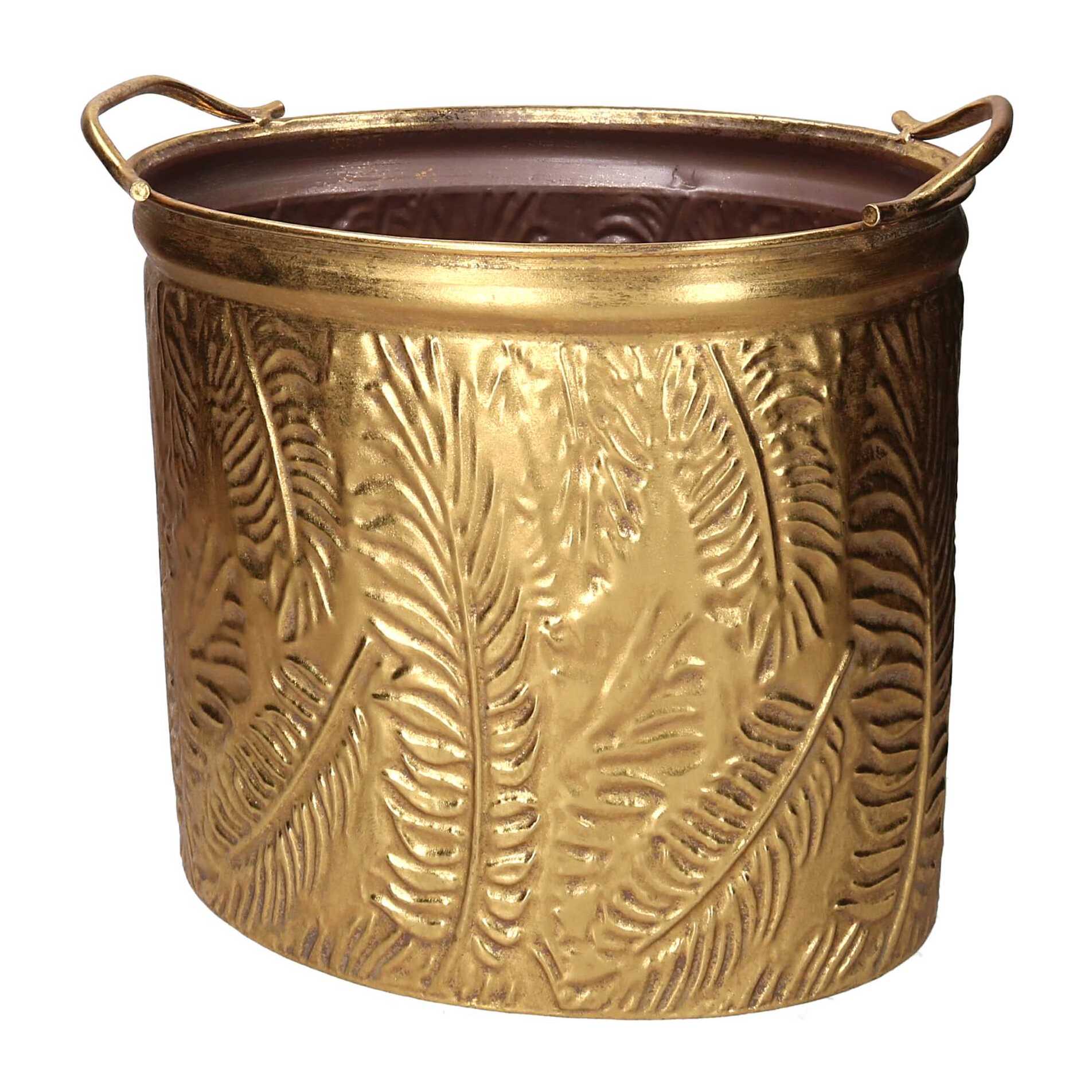 Set portavaso in metallo oro ovale