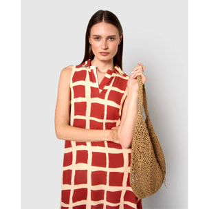 Vestido corto bambula detalles plisado naroa teja